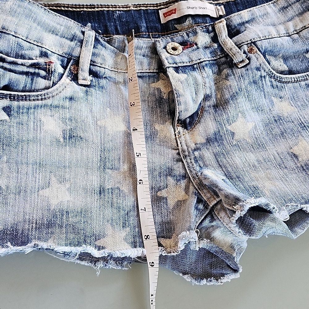 Levi Shorty Short Denim Americana Shorts‎ Size 9 - Picture 10 of 10